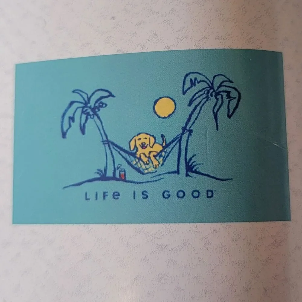 LIFE IS GOOD Large Dog In Hammock Logo Beach Towel 2024 ⛱️ 34 x 64 inches • New